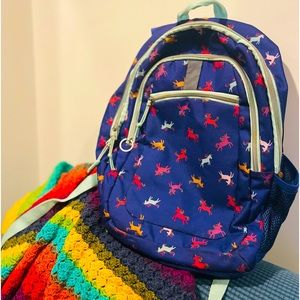 BACK TO SCHOOL! Rainbow unicorn backpack, with bottle holder and tons o’ pockets